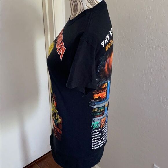 Iron Maiden Black Graphic The Book Of Souls World 2017 Tour Shirt - Picture 2 of 11